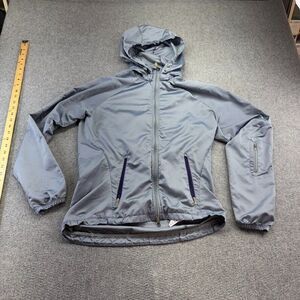 Nike‎ Storm-FIT Hooded Jacket Men's Medium Gray Checkered Waterproof Windbreaker